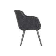 Chaise-fauteuil Amadora en résine tressée - pieds en aluminium - couleur anthracite_1