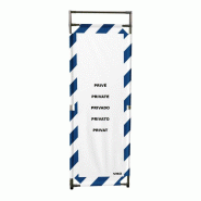 Barrière d'intervention 1 panneau - Rayé Bleu / Blanc (Privé) / 1800 / INOX 304_1