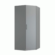 Composition armoire lit escamotable SMART-V2 - Gris mat - Couchage 140x200 cm - 2 colonnes de rangement + angle_1