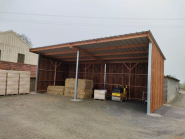 Hangar de stockage bois douglas et poteaux métal - ABR016 - Structure durable et personnalisable_1