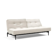 Innovation Living - Canapé-lit Splitback Styletto 115x210 cm - Pieds chêne noir - Tissu bouclé Off White_1