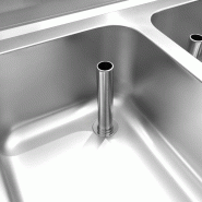 Plonge inox 2 bacs avec égouttoir avec étagère - P 600 mm - 1600_1
