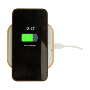 Chargeur rapide sans fil 10W - boîtier en bambou et surface en verre trempé - câble USB inclus_1