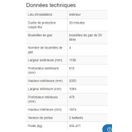 117004W - Armoire coupe-feu G30.12 pour bouteilles de gaz, homologuée EN 14470-2_1