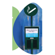 Cendrier de vote sur pied - capacité 2000 mégots - système anti débordement - plaque écrase-mégot en acier galva brossé_1