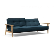 Canapé-lit design SPLITBACK FREJ - convertible 115x210 cm - accoudoirs en bois - tissu Argus Navy Blue - Innovation Living_1