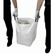 Lot de 2 sacs à gravats avec poignées OCAI - Polypropylène tressé, 50 kgs / 80 litres, réutilisable_1
