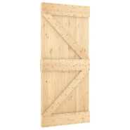 Vidaxl porte coulissante et kit de quincaillerie 90x210 cm pin massif 3203102_1