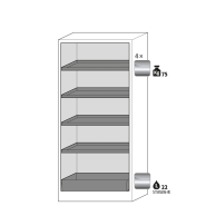 Armoire de sécurité Q-CLASSIC-90 modèle Q90.195.090 - Réf 30041-040-30050 - Stockage substances inflammables avec serrure et conformité CE_1