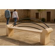 Banc Droit en  béton  Milano - résistant aux intempéries et personnalisable avec ou sans dossier