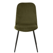 Chaise Milena vert foncé - revêtement velours et pieds en métal laqué noir - 47x86x47 cm_1