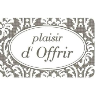 Étiquette cadeau adhésive 'Plaisir d'offrir' broderie gris 35x22mm - par 500_1