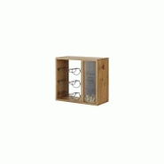 Porte-bouteilles en métal noir et verre - Bruges - Style industriel avec bois chaleureux_1