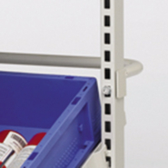 Desserte montants décentrés - hauteur 1250 mm - roulettes pivotantes Ø 125 mm et tablette basse avec rebords_1