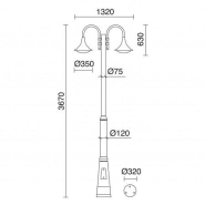 Lampadaire de parc pana - 2 lanternes -ip65- 3600 lumens - 4000 k - coloris antrhacite_1