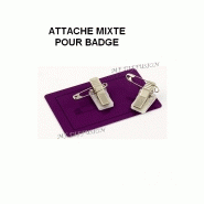 Pince clip avec épingle et porte-badge - PVC rigide transparent - 40 x 75 mm - Lot de 50_1