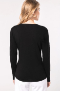 T-shirt col rond manches longues femme - Kariban - Réf: K3017 - 97% coton, 3% élasthanne_1