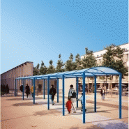 Abri vélo semi-ouvert multi-fonctions avec LED - structure en acier et bardage en polycarbonate traité anti-UV - pieds réglables_1