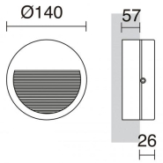 Applique murale encastrée slim ronde - IP65 - LED SMD 4W - 544 lumens - 3000K - fixation en saillie - gris - faisceau asymétrique_1