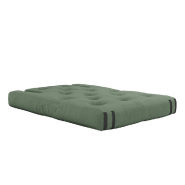 Canapé futon convertible HIPPO SOFA - couleur vert olive - matelas confortable 140x200 cm_1