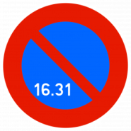 Panneau de stationnement B6a3 - Interdiction de stationner du 16 au 31 du mois_1