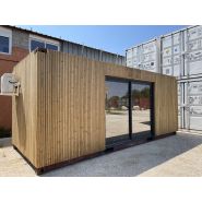 Container maritime aménagé - Bureau moderne et fonctionnel - Cargo Office Bluetainer_1