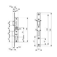 Serrure encastrable pour porte d'entrée - axe 10,5 - entraxe 70 - THIRARD - acier zingué_1