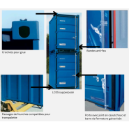 Container de stockage 5 pieds neuf, résistant au feu et à l'eau - Charge utile jusqu'à 1000kg - LC05_1