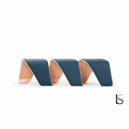 Banc d'accueil ADN tapissé - True Design - 3 places, Rouge_1