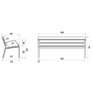 Banc public Modo-10 - 7 lames - 180 cm - aluminium anodisé ou peint en bleu_1