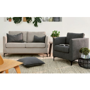 Canapé 2 places Spencer 150 cm - Home Spirit - Compact et élégant, structure en hêtre avec pieds en métal noir_1