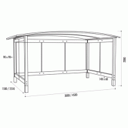 Abri bus vittoria / structure en bois / bardage en verre trempé_1