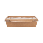 Barquette Kraft + couvercle PET 700cc 17x11,8x4,5 - par 50_1