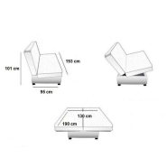 Clic Clac Convertible Bologne 130x190 cm - Matelas Confort Bultex - Bleu avec Coussins Gris_1