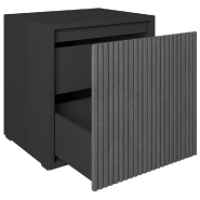 Meuble Vertigo T01 2 tiroirs à l'anglaise MDF noir et noir 60x47x60 cm_1