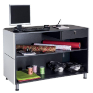 Structure comptoir L136xP68xH93cm Mega Banko - Large surface de travail et espace de rangement - Anthracite_1