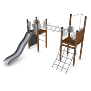 Structure multi-jeux 5 à 12 ans - Ossion - 8061746-2 - Hags - Poteaux et panneaux bois - Fondation à enterrer_1