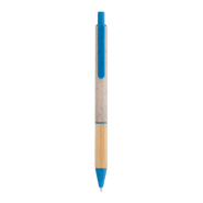 Stylo bille écologique - paille de blé et grip en bambou - encre bleue_1