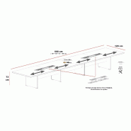 Grande table de réunion rectangulaire TAK - Mobel Linea. - Oui, 600, Chêne grisé_1