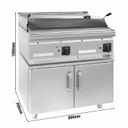 Grill à gaz à pierre de lave - 14 kW - Grille inclinable - Soubassement avec 2 portes   - Mario 700 | GGM -GLGK800-E-UBK800-E_1