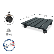 Roule-plantes en bois carré anthracite Basics - dimensions 37,5 x 37,5 cm_1