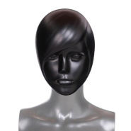 Tête femme sculptée pour mannequin modulable noir mat_1
