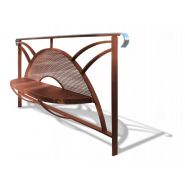 Bar3413d barrières urbaines - Urban'NT - dimensions 2000mm, assise et dossier en tôle perforée_1