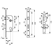 Serrure encastrable pour porte d'entrée V/BC - Acier embouti - Réversible - Compatible cylindres profilés_1
