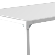 Table GILKIT structure et plateau 2mm en métal blanc 120x60x65 cm_1