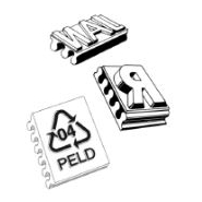 Accessoires de marquage - caractères cannelurés en caoutchouc interchangeables pour têtes d'impression_1