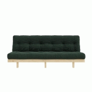 Banquette convertible futon Lean Pin - Coloris algue - Couchage 130 x 190 cm - Structure en pin massif_1