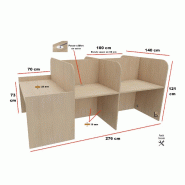 Bureau de call center version double 5 personnes avec poste pour superviseur. - Blanc, 5 places_1