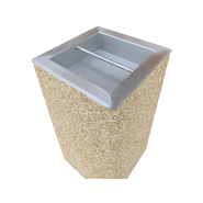 Cendrier en béton OLYMPE avec bac inox 9L - Sac de sable 10 kg OFFERT - Capacité 80L_2