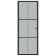 Vidaxl porte intérieure 76x201,5 cm noir verre mat et aluminium 350556_1